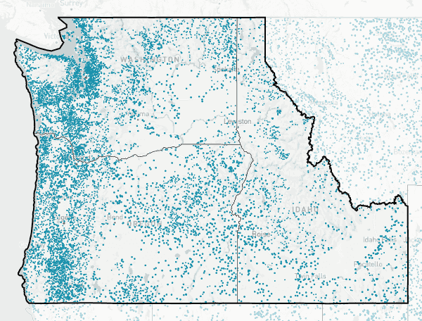 Pacific Northwest region map