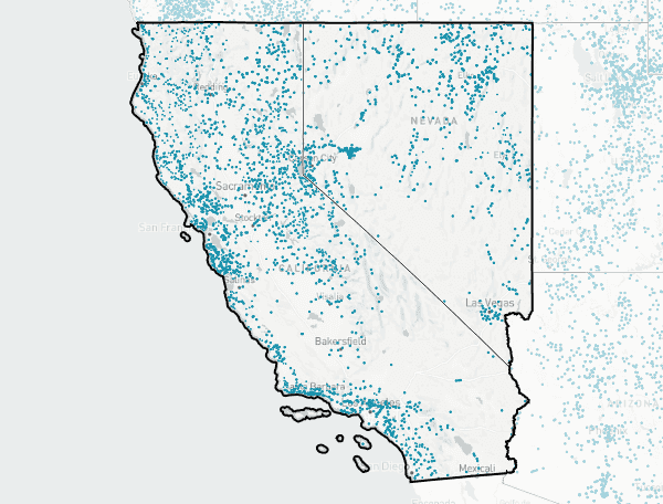 Pacific Southwest region map